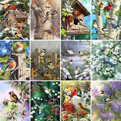 AZQSD Diamond Painting Birds Cross Stitch Diamond Embroidery Animal Needlework Picture Of Rhinestones Gift Handmade Home Decor