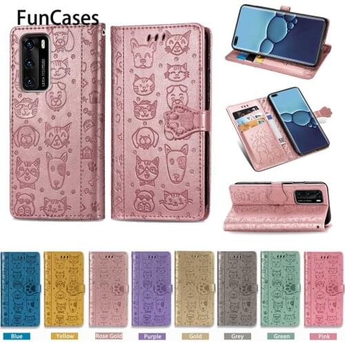 Cell Phone Covers For accesorios Huawei P40 Wonderful Solid Color PU Leather Book Case Fundas Huawei capa P40 Lite Pro Flip Case