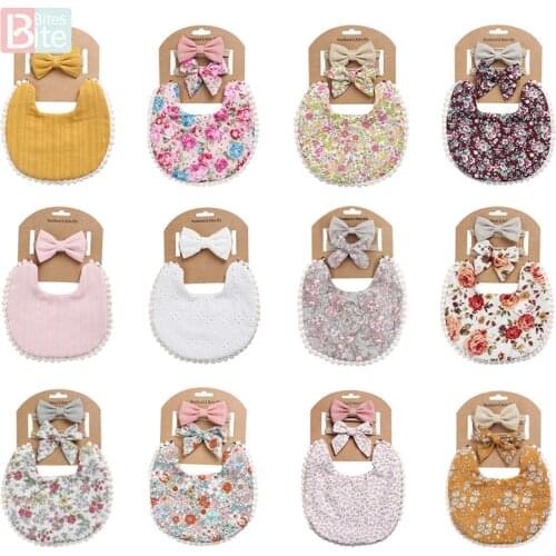 Baby Headband 3pcs/Set Cute 100% Cotton Floral Lace Headdress Elastic Breathable Baby Dress Accessories Children Birth Gift