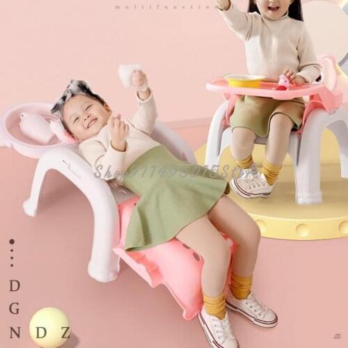 Children Shampoo Recliner Dining Chair Dining Table Stool Foldable Baby Shampoo Artifact Can Sit Lying Shampoo Stool