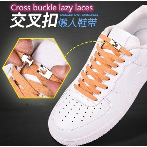 1 Second Quick No Tie Shoelaces Elastic Cross buckle ShoeLaces Kids Adult Unisex Sneakers Shoelace Lazy Laces Strings