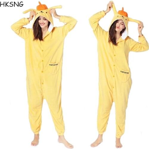 HKSNG Winter Unisex Adult Warm Soft Fleece Pudding Dog Onesies Pug Pajamas Sleepwear Overall Jumpsuit Pyjamas Kigurumi