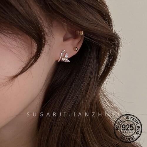 INEFFA S925 Silver Needle Zircon Flower Stud Earrings For Women High-end French Fashion Trend Design Lady Birthday Gift Jewelry