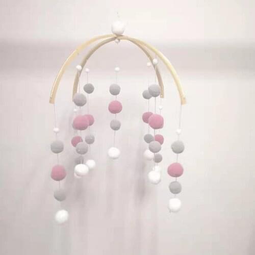 Ins European New Style Semicircle Bamboo Color Hair Ball Wind Chimes Wall Hanging Baby Play Wall Decoration Shooting Props