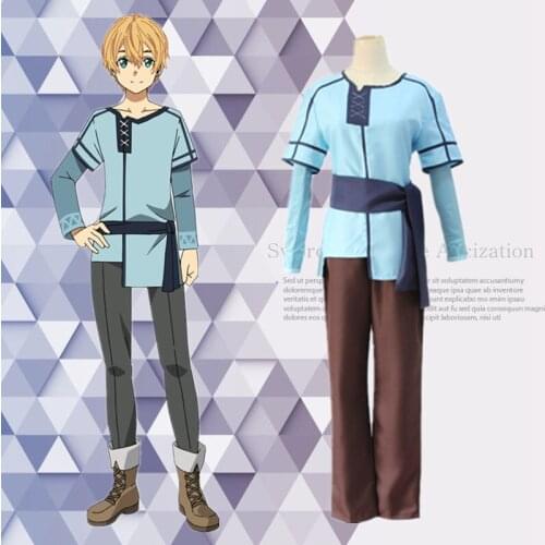 Japanese Anime Sword Art Online Eugeo Cosplay Costume Top Pants Helloween Costume For Boys and Girl Suit