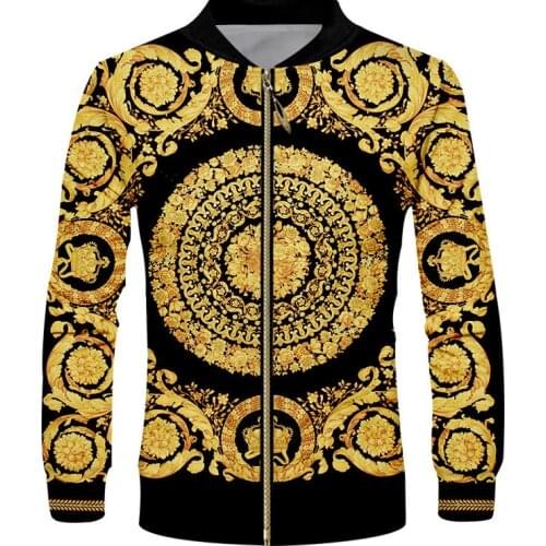 Hipster Luxury Floral Mens Zipper Baseball Jackets Unisex Street Hip Hop Rapper Sportswear Windbreaker Bomber Coats Custom S-6XL