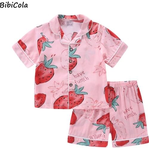 Summer Boys Girls Nightwear Set Short Sleeve Tops+Short Pant Kids Toddler Boy Children Pjs Sleepwear Card Love Printing Pyjamas