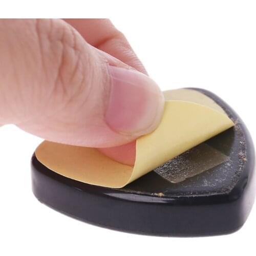 1 pc Guitar Pick Holder Plastic Plectrum Case Mediator Quick Storage Self Adhesive Triangle Shape R66E