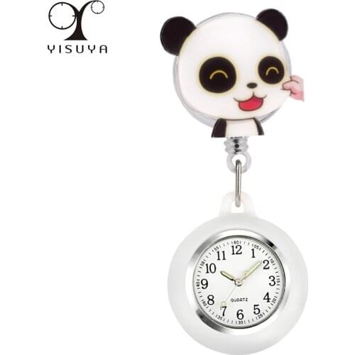 Lovely Cartoon Pattern Clip Buckle Nurse Watch Quartz Pocket Watches Removable Silicone Cover Pocket Pendant Clock