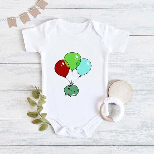 0-24M Ropa Para Bebe Frog Balloon Funny Newborn Baby Body Cartoon Casaul Baby Girl Clothes Cute Print Short Sleeve Infant Onesie