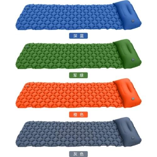 Camping Foot Inflatable Sleeping Pad Portable Mattress with Pillow Travel Pad Folding Bed Ultralight Air Cushion Hiking Trekking