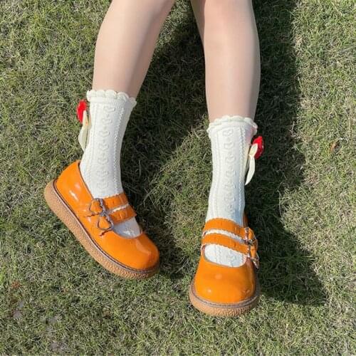 New Kawaii Japanese Vintage Lolita Low Heel Soft Sweet Girls Rubber Sole Double Buckle Japanese Tea Party Student Anime Lolita