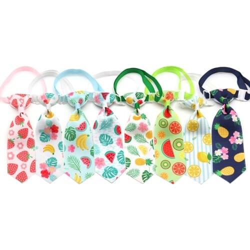 50/100 Pcs New Summer Fruit Pattern Puppy Dog Necktie Pet Grooming Dog Accessories Adjustable Dog Bow Tie Necktie Pet Product