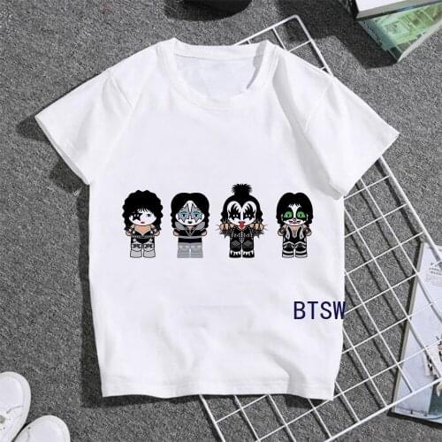 New Stormtrooper Fans Kiss Rock Band Short Sleeve Print Funny Girl Tshirt Casual O-Neck Loose Summer T Shirt For Boy Clothes