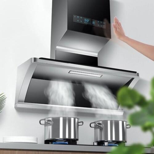 New Style Kitchen Range Hood With Warm Dishes And Side Suction Frequency Conversion High Suction Power Exhaust Hood