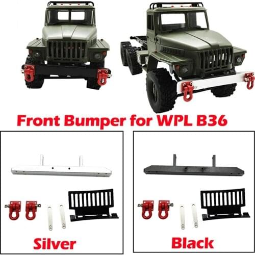 Upgrade Metal Front Bumper Guard with Hooks for WPL 1/16 B24 B36 RC Truck Car Parts Accessories Toys for Children