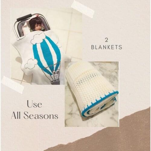 Four Seasons 2 Pieces For Boys 70*90 Size Knitted Baby Blanket Newborn Breathable Swaddle Super Soft Quilt Mattress Stroller