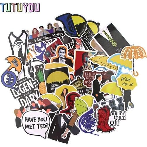 PC1214 37pcs/set How I Met Your Mother TV Series Scrapbooking Stickers Decal For Guitar Laptop Luggage Fridge Graffiti Sticker