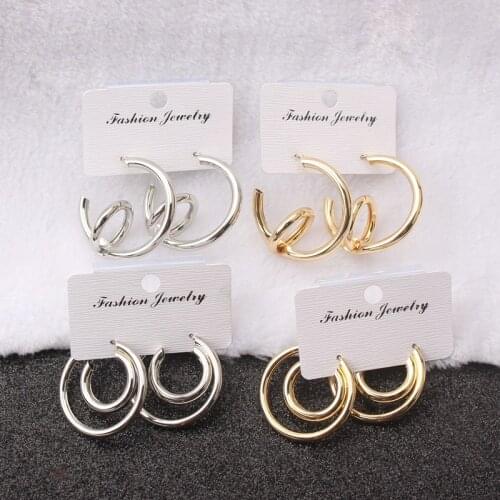 Hollow Spiral Round Earrings for Women Gold Color Irregular Metal Drop Earrings 2021 trend boucle oreille femme