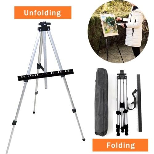Adjustable Metal Telescopic Triangle Easel Sketch Travel Drawing Easel Supplies Stable Lightweight Retractable Easel Portable