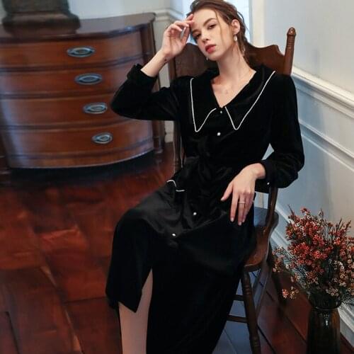 Roseheart Women Fashion Black Red Sexy Sleepwear Nightdress Bow Nightwear Sleepshirts Luxury Nightgown Female Pleuche Sashes