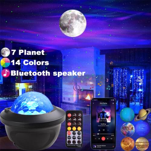 LED Star Galaxy Starry Sky Projector Night Light Built-in Bluetooth-Speaker For Bedroom Decoration Child Kids Birthd