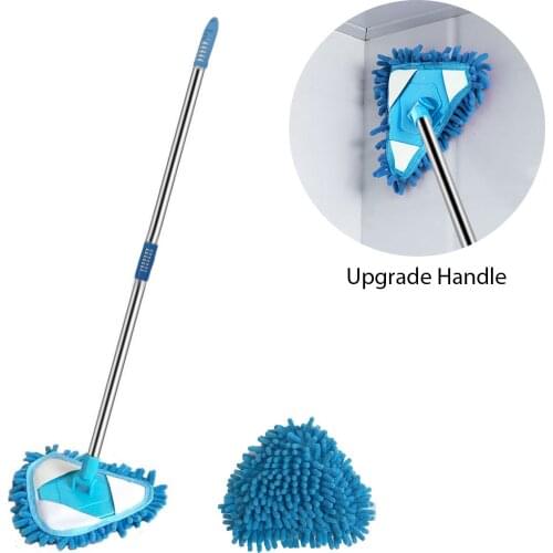 Rotating Triangle Mop Mini Flat Lazy Mop Wall Household Cleaning Brush Cleaning Dust Mop Washing Mop Dust Triangular Clean Mop