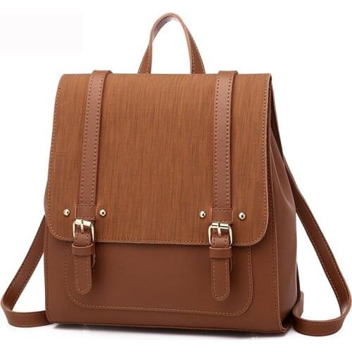 High Quality Solid Ladies Backpacks Large Capacity Multi-pocket Women Backpack Fashion Bag