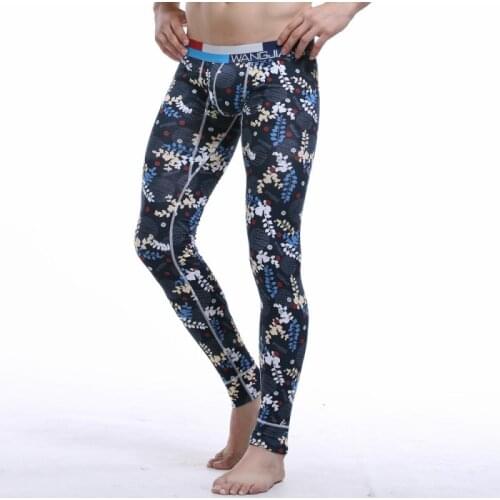 WangJiang Thermo Underwear Men Cotton Mens Long Johns Winter Tights Pouch Sexy Long Underpants Thermal Pants Pajama Legging