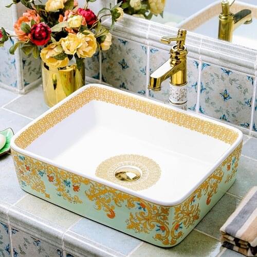 Modern style porcelain wash basin colorful ceramic sink for bathroom