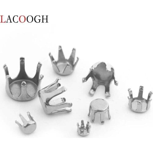 100pcs/lot Stainless Steel 3/4/5/6/7/8/10mm Blank Claw Setting Base Clasps Rhinestone Crystal Beads DIY Pendant Jewelry Making