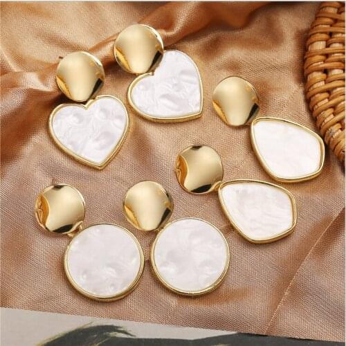 Europe Style Personality Creative Retro Minimalist Sequin Acrylic Earrings for Women