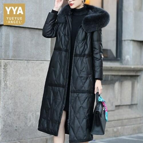 Korean Style 2021 Winter New Womens Hooded Zippers Slim Down Jacket High Street Office Lady Long Sleeve Fashion Outerwear