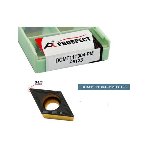 10pcs DCMT070204-PM P8125/DCMT11T304-PM P8125/DCMT11T308-PM P8125 carbide inserts, double colour coating, M grade accuracy