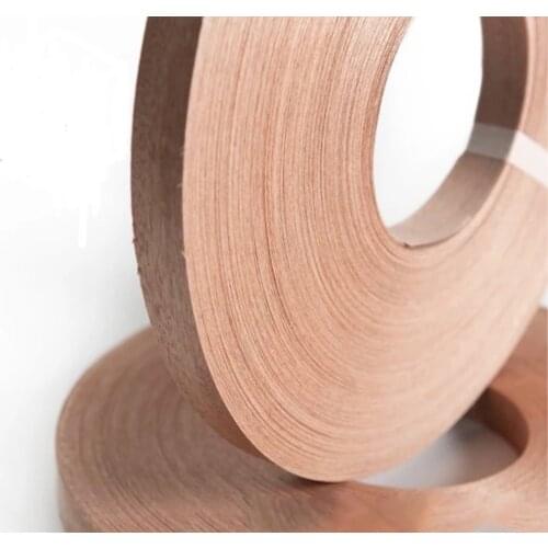 100meters/roller Width:20mm Thickness:0.5mm Natural red walnut skin edge banding wood veneer