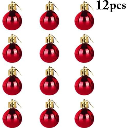 12Pcs/Set Christmas Ball Ornament Shiny Xmas Tree Decoration Accessories Hanging DIY Party Decor For Home Store