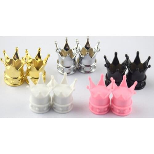 4Pcs Creative Fashion Crown Tire Accessories Valve Caps for Chevrolet Ford Focus Volkswagen Polo Golf Audi A3 A6 Bmw Hyundai Kia