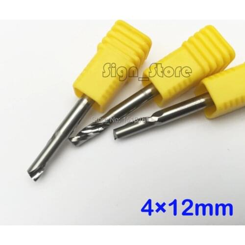 5pcs 4 x12mm Single Flute Carbide End Tools CNC Aluminum Bit,Imported Milling Cutters for Speedy Cutting Metal,Aluminum,Cu,Zn