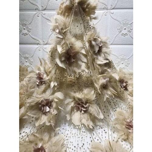 African Lace Fabric 2021 Embroidery Nigeria Lace Fabric High Quality French Tulle 3D Lace Fabric For Women Wearing ZX4099