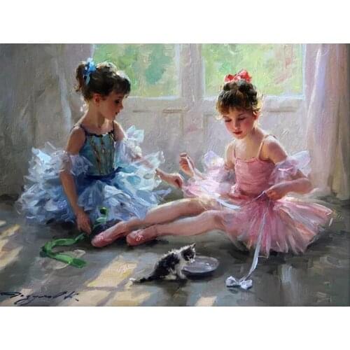 5D Diy Diamond Painting Full resin square Round Drill Diamond Embroidery sale girl ballet dancer 3d painting by numbers decor