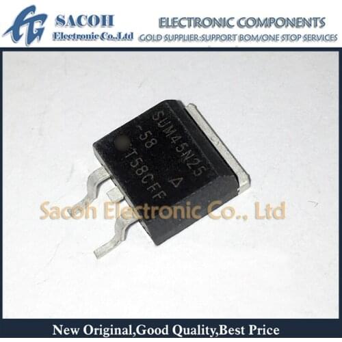 Free Shipping 10Pcs SUM45N25-58 or SUM45N25-52 or SUM45N25 TO-263 45A 250V N-Channel MOSFET