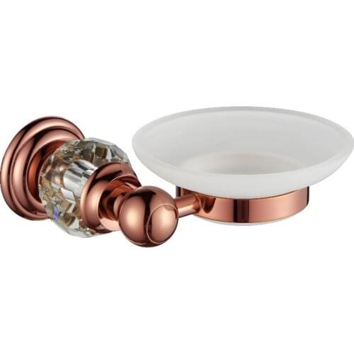 Free shipping rose gold finish Luxurious design crystal soap dish holder