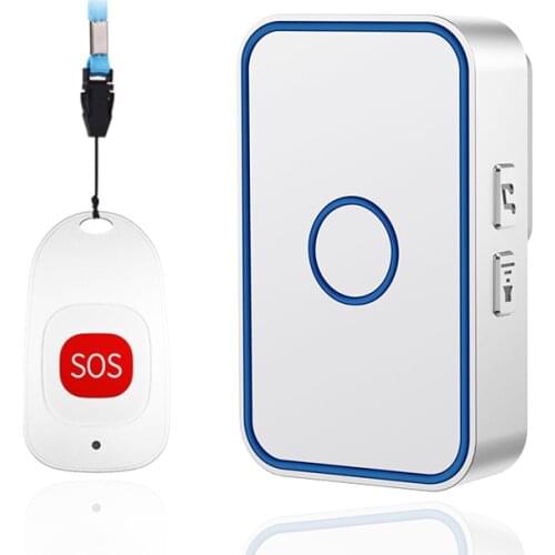 CACAZI Waterproof Wireless Pager Doorbell Old Man Emergency Alarm Chime SOS Button 80m Range US EU UK Plug 1 sos 1 2 3 Receiver