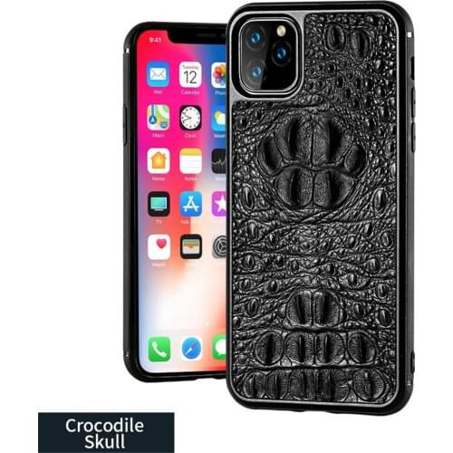 For iPhone 12 Pro Max Case Real Crocodile Cover Hand Made Genuine Leather Coque For iPhone X Xr Xs Max 12 Mini 11 Pro Max Funda