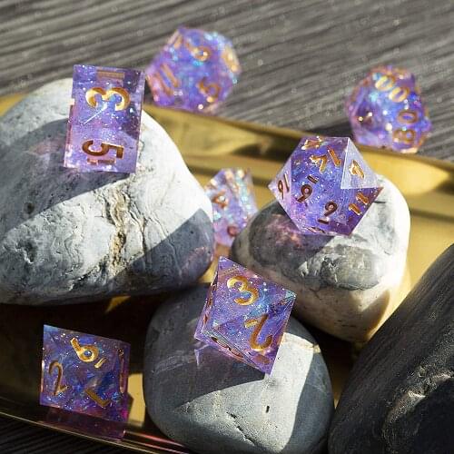 Dados de cubo de resina D20, dados de poliedro DND, dados D & D, juego de dados de juego de rol