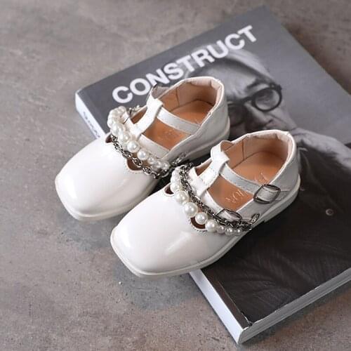 Girls' Pearl Shoes New Summer Autumn 2021 Princess Shoes Soft Breathable Fashion Childrens School Shoes 4-15 Years Old E981