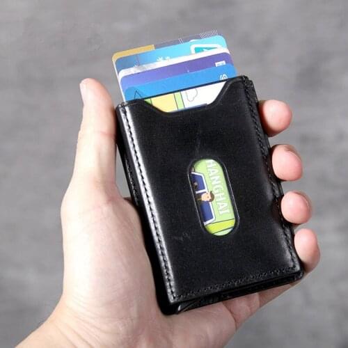 Mens and womens new simple card bag first layer cowhide daily ultra-thin classic credit cards business card holder card