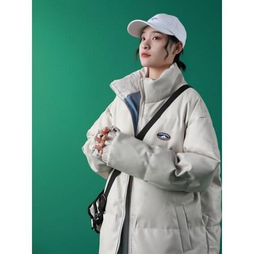 Reversible Cotton Coat WOMENS Dress 2020 Nian Winter New Jacket Style Korean-style Stand Collar Loose-Fit Padded Warm Tops