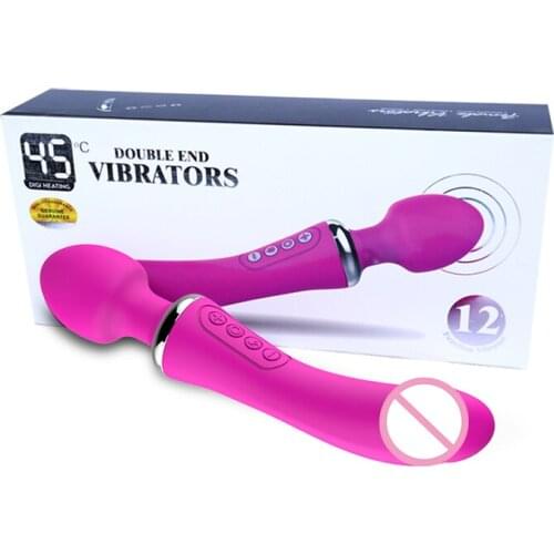 FEIHAN Double-Head Intelligent Heating Vibrator Women G Spot Clitoris Stimulation Massager Orgasm Charging Vibrating Masturbator