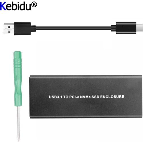 Kebidu USB 3.1 Type-C to M Key M.2 SSD Enclosure Case with Cable for Intel 600P NGFF PCI Express NVMe
